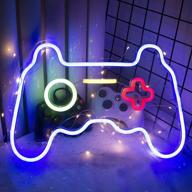 🎮 enhance your gaming den with gamepad shaped neon sign - led playstation lights for bedroom wall decor, bar, or gaming room party decoration (16"x 11") - vibrant blue! логотип