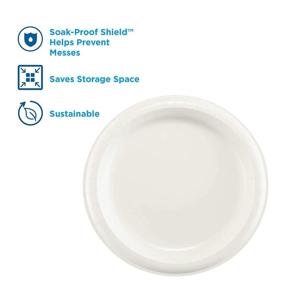 img 3 attached to 🍽️ Dixie 8.5-inch Medium-Weight White Paper Plates by GP PRO (Georgia-Pacific), UX9W, 1,000 Count (125 Plates Per Pack, 8 Packs Per Case)