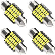 🚗 6000k xenon white 18smd 3014 chipset 31mm de3175 de3021 led festoon bulbs - canbus error free for car interior dome map light, pack of 4 - de3022 1.25" 3175 6428 festoon bulbs logo