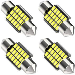 img 4 attached to 🚗 6000K Ксенон Белый 18smd 3014 Чипсет 31mm DE3175 DE3021 Светодиодные лампы Festoon - Canbus Без Ошибок для Салона Автомобиля, Пакет из 4 штук - DE3022 1,25" 3175 6428 Festoon Лампочки