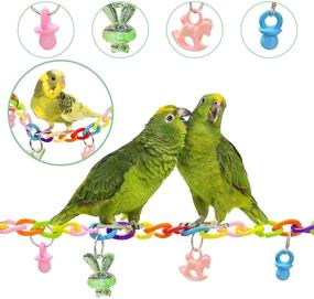 img 1 attached to 🦜 Enhance Your Bird's Entertainment with 12 Packs of Chewing Hanging Bell Parrot Swing Toys - Ideal for Small Parakeets, Conures, Love Birds, Cockatiels, Macaws, and Finches