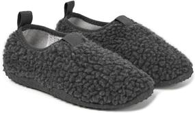 img 3 attached to 👟 Fuzzy Outdoor Closed Boys' Shoes by Okilol Slippers