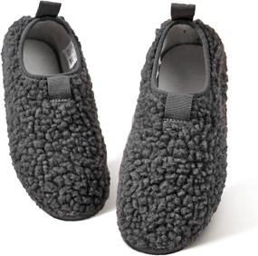 img 4 attached to 👟 Fuzzy Outdoor Closed Boys' Shoes by Okilol Slippers