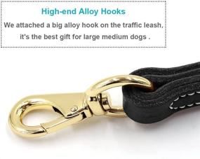 img 2 attached to 🐾 Premium Leather Short Dog Leash - 12 Inch / 16 Inch - Ideal for Large Dog Training and Walking