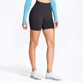 img 1 attached to 👖 Stylish and Functional Aoxjox Women's Workout Seamless Biker Shorts for Yoga, Running, and Gym