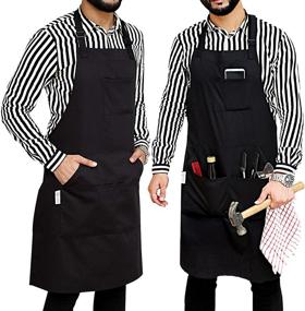 img 4 attached to Professional Grade Extra Large XXL Men/Women Apron: Durable 1-Pack for Cooking, BBQ, and Work