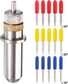 img 4 attached to 💎 Precision Vinyl Cutter Blades: ADVcer 15pcs 30/45/60 Degree Cut Blade Holder - Compatible with GCC Vinyl Film Cutter Plotter Machines (ZEC-U1005, Dia. 2.0 mm, Offset Value 0.25mm)