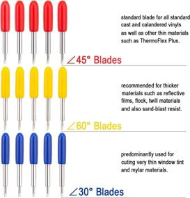 img 3 attached to 💎 Precision Vinyl Cutter Blades: ADVcer 15pcs 30/45/60 Degree Cut Blade Holder - Compatible with GCC Vinyl Film Cutter Plotter Machines (ZEC-U1005, Dia. 2.0 mm, Offset Value 0.25mm)