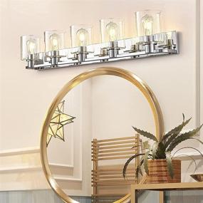 img 4 attached to 💡 Deyidn 5-Light Bathroom Vanity Fixture: Modern Wall Sconce Lighting for Farmhouse Bedroom & Living Room