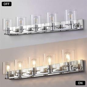 img 1 attached to 💡 Deyidn 5-Light Bathroom Vanity Fixture: Modern Wall Sconce Lighting for Farmhouse Bedroom & Living Room