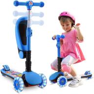 sansirp 3 wheel scooter for kids: 2-in-1 kick scooter with folding/removable seat, 3 adjustable heights, extra-wide deck, pu flashing wheels - ideal for girls & boys aged 2-12 years. логотип