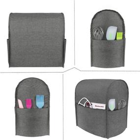 img 2 attached to 🎛️ Taufey Dust Cover with Pockets - Gray, Compatible with Tilt Head 4.5-5 Quart KitchenAid Stand Mixer