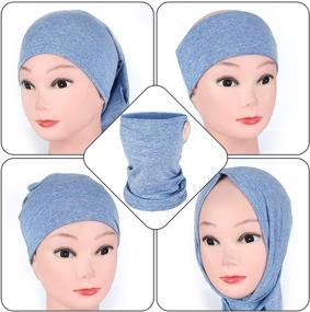 img 2 attached to 🌞 Pack of 6 Summer Neck Gaiters for Kids - Ice Silk Face Cover Bandanas with Non-Slip Balaclava Neck Cover in Solid Colors