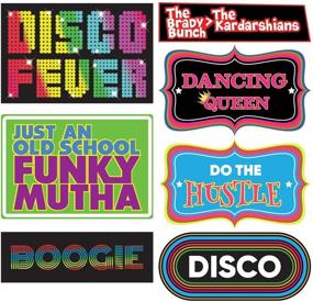 img 3 attached to 🕺 Groovy Disco Photo Prop Pack - Vibrant 1970s Retro Party Decorations, Supplies and Gifts