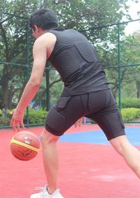 img 1 attached to 🩳 Ultimate Men's Padded Shorts: Skate, Compression, Basketball – Hip Protective Underwear