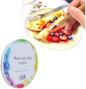 img 4 attached to 🎨 Portable Watercolor Paper Painting: Cold Pressed Pure Cotton, Acid Free & Travel-Friendly (Round Watercolor Book, 10.5cm/24 Sheets)