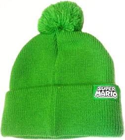 img 1 attached to 🍀 Green Luigi Pom Pom Knit Hat Beanie - Super Mario Bros