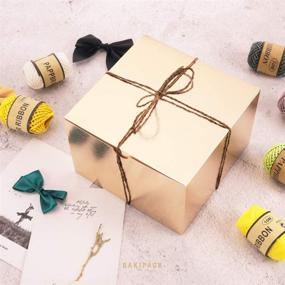 img 3 attached to BAKIPACK 30 шампанского золота подарочные коробки с крышками - идеально подходит для подарков, предложений подружкам невесты, Дня благодарения, рукоделия, капкейков