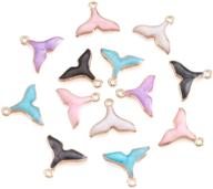 🧜 random mixed colors mermaid tail charms 15x18mm light plated dolphin tail pendants for ocean beach summer jewelry making - pack of 50 with 1.4mm hole by craftdady logo