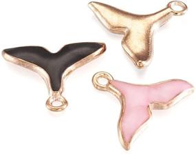 img 2 attached to 🧜 Random Mixed Colors Mermaid Tail Charms 15x18mm Light Plated Dolphin Tail Pendants for Ocean Beach Summer Jewelry Making - Pack of 50 with 1.4mm Hole by Craftdady