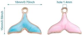 img 1 attached to 🧜 Random Mixed Colors Mermaid Tail Charms 15x18mm Light Plated Dolphin Tail Pendants for Ocean Beach Summer Jewelry Making - Pack of 50 with 1.4mm Hole by Craftdady