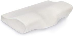 img 4 attached to 🌙 Подушка из пены Memory Foam Ultimate Comfort: облегчение боли в шее, эргономичная поддержка шейного отдела для спящих на боку/спине/животе, правильное выравнивание позвоночника