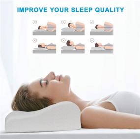 img 3 attached to 🌙 Подушка из пены Memory Foam Ultimate Comfort: облегчение боли в шее, эргономичная поддержка шейного отдела для спящих на боку/спине/животе, правильное выравнивание позвоночника