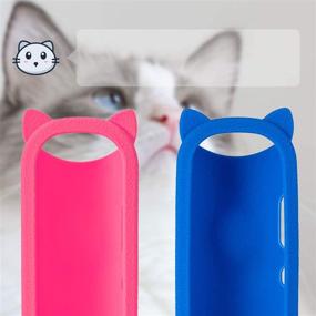 img 1 attached to （Pack Of 2） Blue Pink Silicone Protective Soft Cases Covers Compatible With RC280 TCL ROKU TV Remote Control With Wrist Strap Cute Cat Ear Shape Case Only