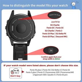 img 3 attached to 🌟 Премиум силиконовый ремешок для замены на часы Garmin Fenix ​​5X / Fenix ​​5X Plus / Fenix ​​6X - спортивный бандаж NotoCity (черный / армейский зеленый)