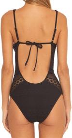 img 3 attached to Becca Rebecca Virtue Plunge One Piece Women's Clothing in Swimsuits & Cover Ups