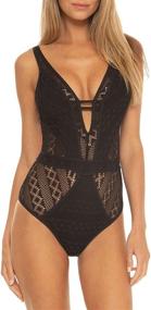 img 4 attached to Becca Rebecca Virtue Plunge One Piece Women's Clothing in Swimsuits & Cover Ups