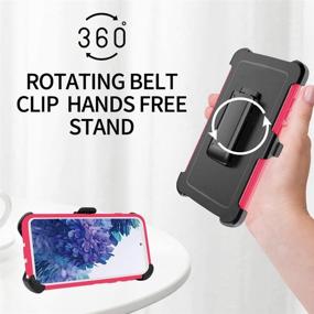 img 2 attached to High-Performance Szfirstey Case with Belt-Clip Holster for Galaxy S20 FE - Hot Pink/White: Ultimate Protection for Your Phone