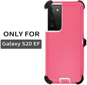 img 3 attached to High-Performance Szfirstey Case with Belt-Clip Holster for Galaxy S20 FE - Hot Pink/White: Ultimate Protection for Your Phone