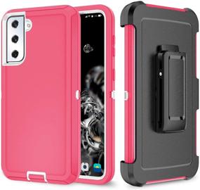 img 4 attached to High-Performance Szfirstey Case with Belt-Clip Holster for Galaxy S20 FE - Hot Pink/White: Ultimate Protection for Your Phone