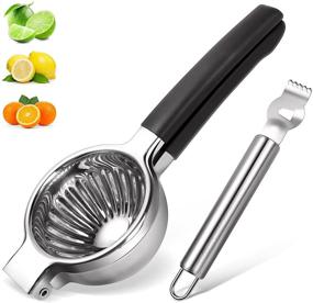 img 4 attached to 🍋 Effortless Lemon Extra Large Stainless Steel Lemon Squeezer - Heavy Duty Hand Press Juicer for Juicing Lemons, Limes & Oranges, with Non-Slip Grips - Manual Citrus Press