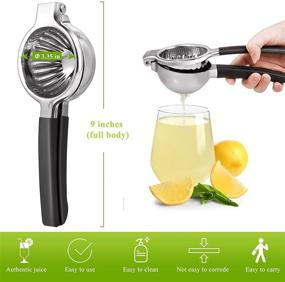 img 3 attached to 🍋 Effortless Lemon Extra Large Stainless Steel Lemon Squeezer - Heavy Duty Hand Press Juicer for Juicing Lemons, Limes & Oranges, with Non-Slip Grips - Manual Citrus Press