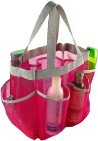 img 3 attached to 🛁 Mesh Pink Shower Tote with 7 Pockets - Conveniently Access Your Shower Essentials. Ideal for College Dorms, Gym, Swimming, Travel. Ensures Easy Drainage.