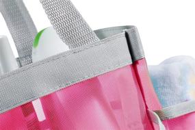 img 1 attached to 🛁 Mesh Pink Shower Tote with 7 Pockets - Conveniently Access Your Shower Essentials. Ideal for College Dorms, Gym, Swimming, Travel. Ensures Easy Drainage.