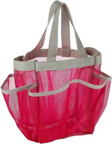 img 4 attached to 🛁 Mesh Pink Shower Tote with 7 Pockets - Conveniently Access Your Shower Essentials. Ideal for College Dorms, Gym, Swimming, Travel. Ensures Easy Drainage.