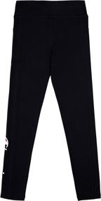 img 2 attached to Comfortable and Versatile: Champion Girls Heritage Stretch Active Tech Leggings with Media Pocket