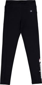 img 3 attached to Comfortable and Versatile: Champion Girls Heritage Stretch Active Tech Leggings with Media Pocket