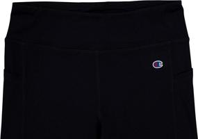 img 1 attached to Comfortable and Versatile: Champion Girls Heritage Stretch Active Tech Leggings with Media Pocket