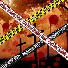 img 2 attached to Halloween Zombie Caution Tape & Zombie Posters Pack: The Ultimate Fright Tape Bundle for Zombie or Halloween Party