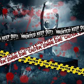 img 1 attached to Halloween Zombie Caution Tape & Zombie Posters Pack: The Ultimate Fright Tape Bundle for Zombie or Halloween Party