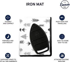 img 2 attached to Encasa Homes Large Ironing Mat/Pad (47 x 28 inch) with 3mm Padding & Silicone Iron Rest - Heat Resistant, Portable, Quilting & Travel Blanket - Black Arrow