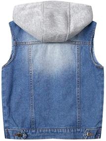 img 3 attached to 👚 Stylish Mallimoda Sleeveless Denim Jacket - Perfect Kids Jean Vest Hoodies for Fashionable Outerwear