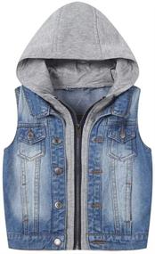 img 4 attached to 👚 Stylish Mallimoda Sleeveless Denim Jacket - Perfect Kids Jean Vest Hoodies for Fashionable Outerwear