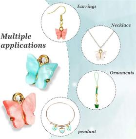 img 1 attached to 🦋 32-Piece Colorful Butterfly Charms | Acrylic Pendant for DIY Earrings, Bracelets, and Necklaces - Vibrant Crafting Supplies in 8 Colors