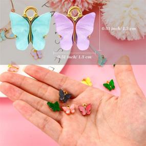 img 3 attached to 🦋 32-Piece Colorful Butterfly Charms | Acrylic Pendant for DIY Earrings, Bracelets, and Necklaces - Vibrant Crafting Supplies in 8 Colors