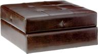 🛋️ brown burlington leather storage ottoman by christopher knight home: enhance your space with style and functionality logo